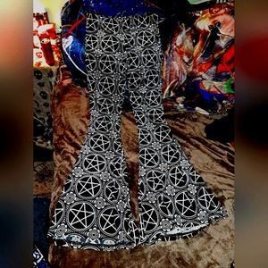 Killstar pentagram bell bottoms size L